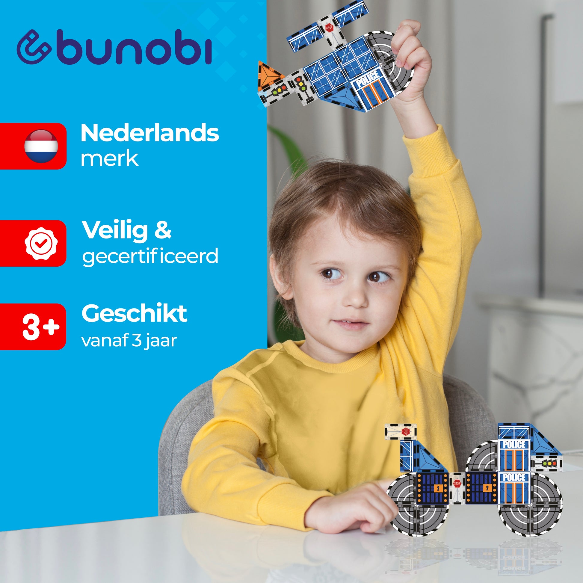 Magnetische bouwblokken politie